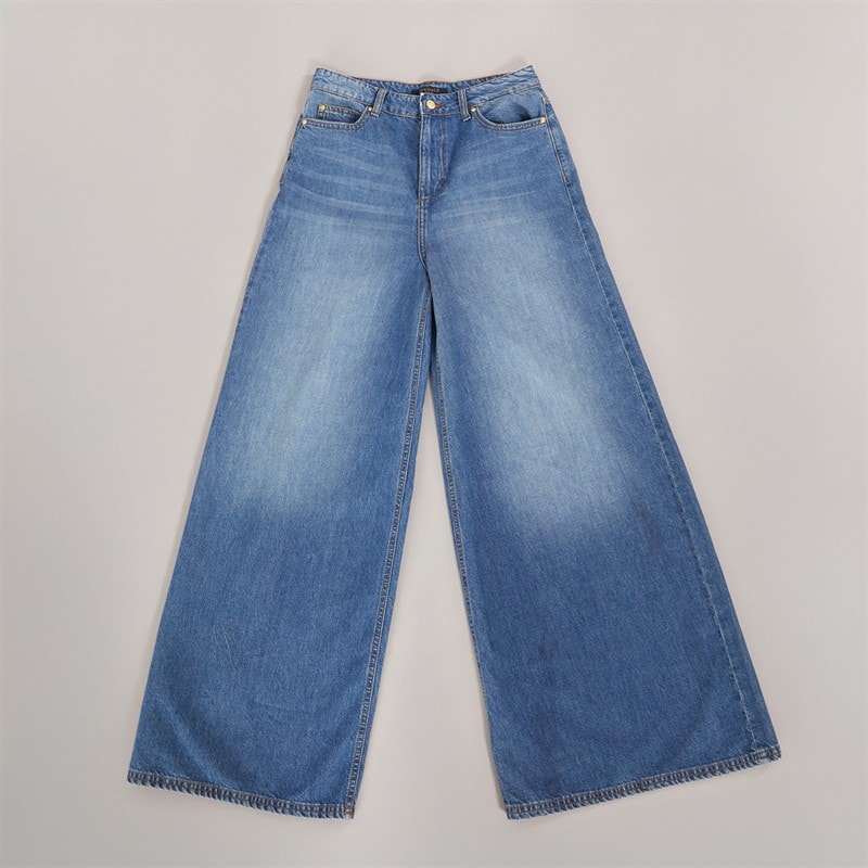 Foxdale Womens Greenwich Wide Leg Jeans Indigo Wash - Image 5