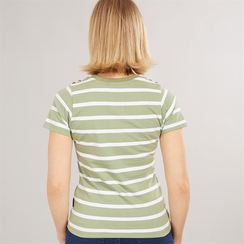 Foxdale Womens Beverly Stripe T-Shirt Sage/White - Image 2