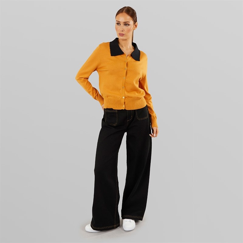 Foxdale Womens Wetherby Cardigan Mustard Yellow/Black - Image 3