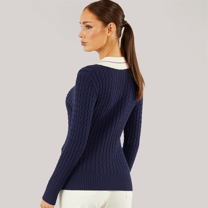 Foxdale Womens Hereford V-Neck Jumper Navy - Image 2