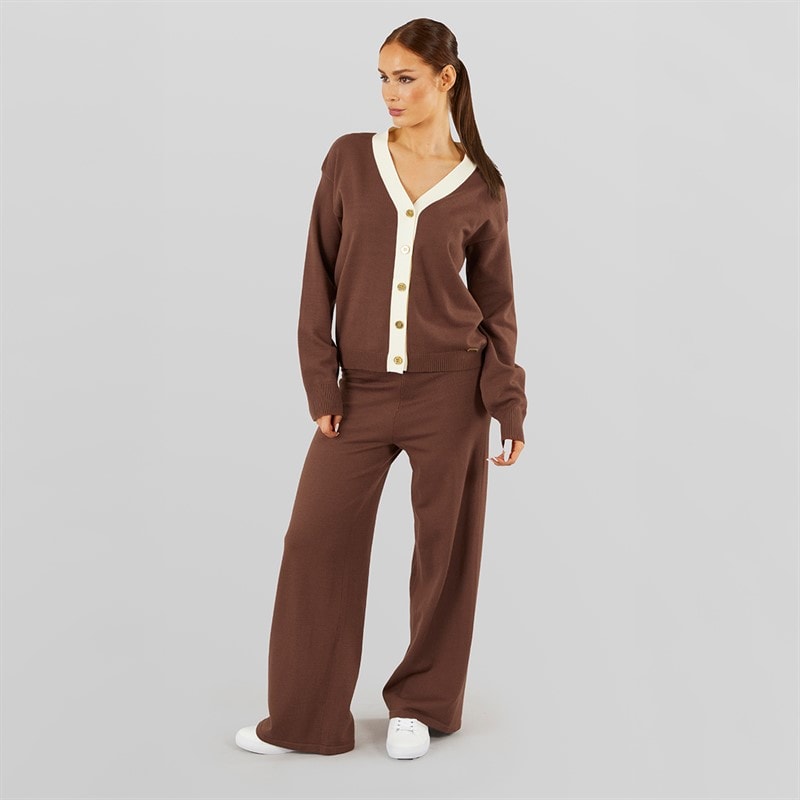 Foxdale Womens Lingfield Wide Leg Joggers Taupe - Image 3