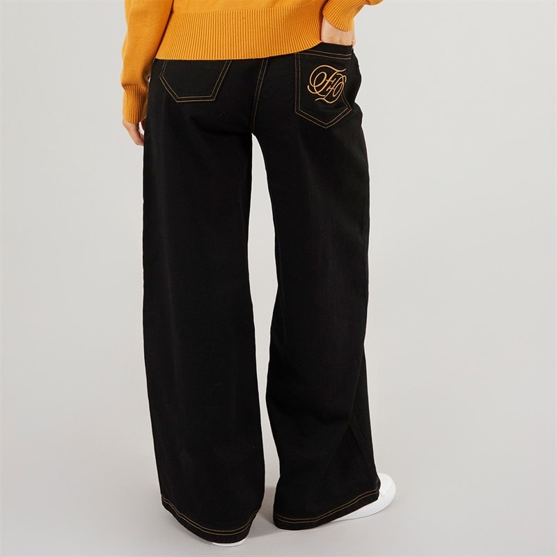 Foxdale Womens Haydock Wide Leg Jeans Dark Denim - Image 2