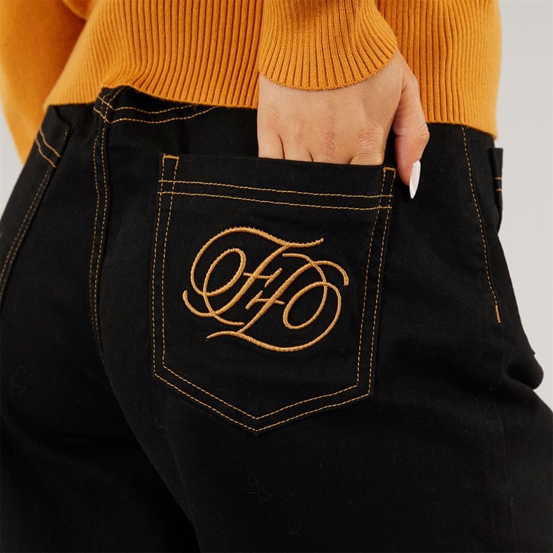 Foxdale Womens Haydock Wide Leg Jeans Dark Denim - Image 3
