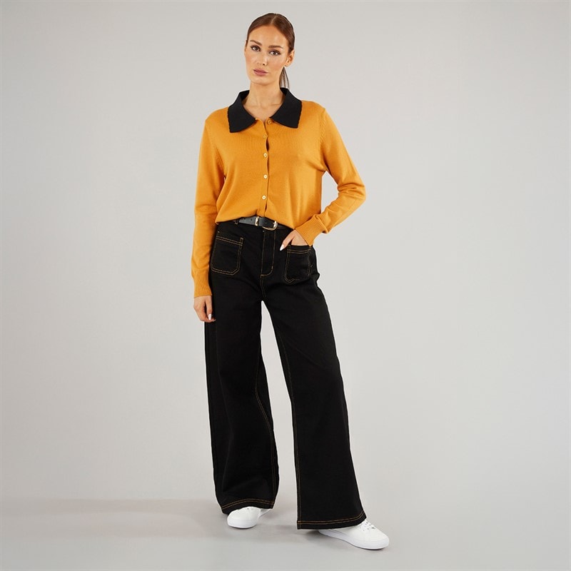 Foxdale Womens Haydock Wide Leg Jeans Dark Denim - Image 4