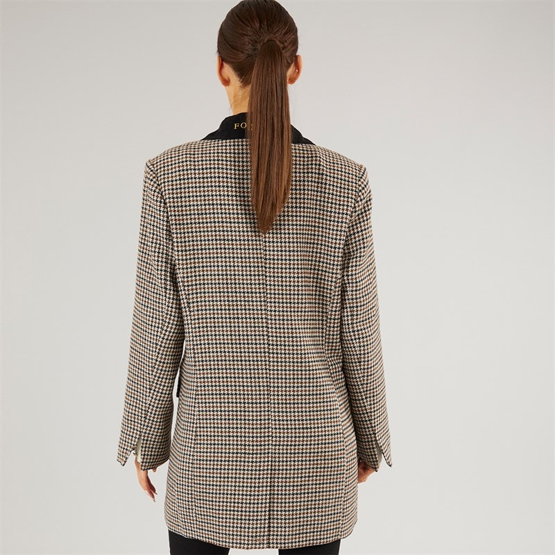 Foxdale Womens Chelmsford Blazer Check Grey - Image 2