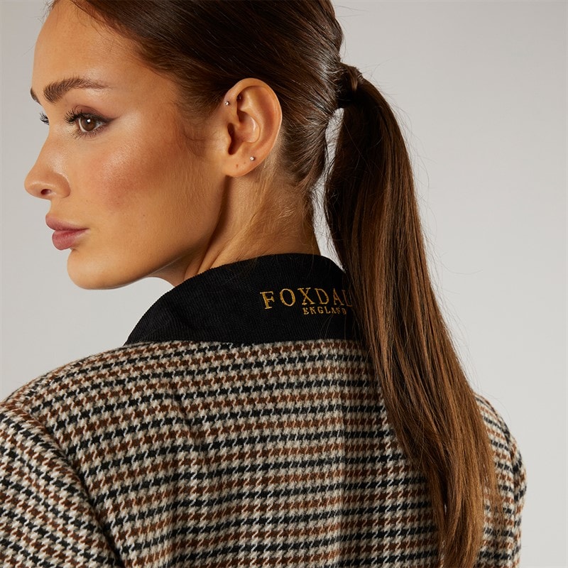 Foxdale Womens Chelmsford Blazer Check Grey - Image 3
