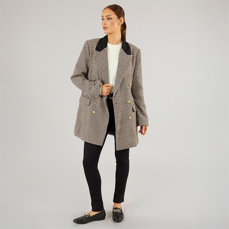 Foxdale Womens Chelmsford Blazer Check Grey - Image 4