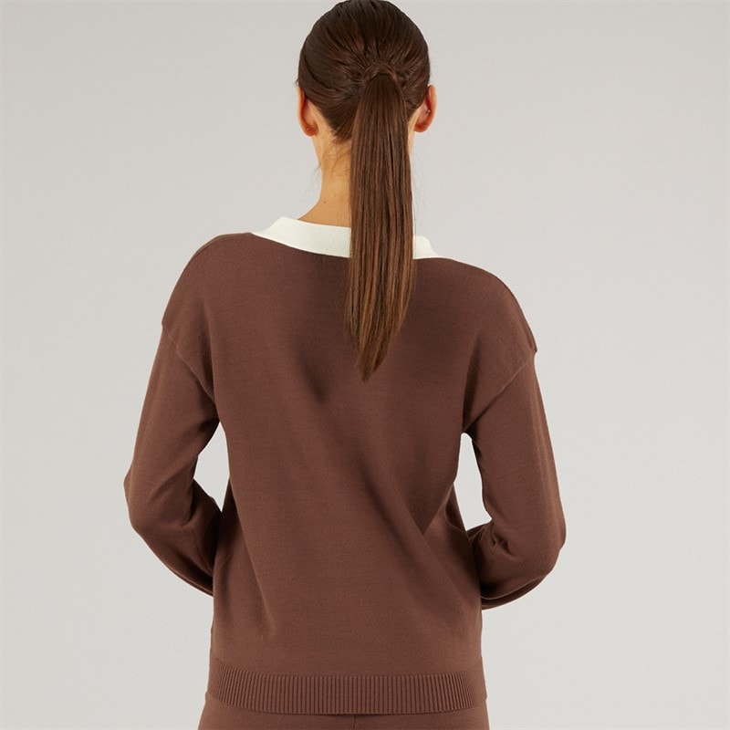 Foxdale Womens Ludlow Knitted Cardigan Taupe - Image 2