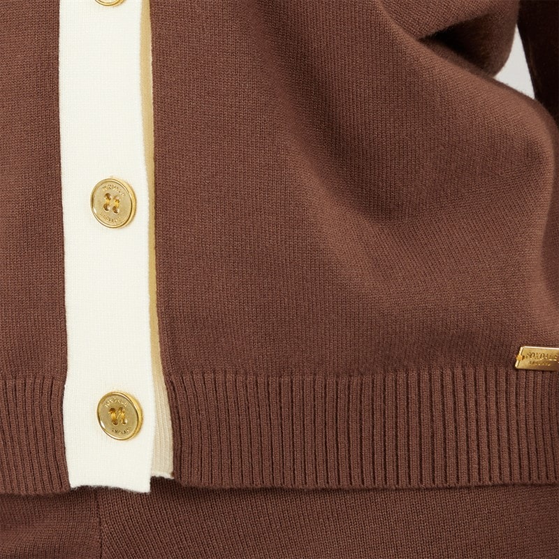 Foxdale Womens Ludlow Knitted Cardigan Taupe - Image 3
