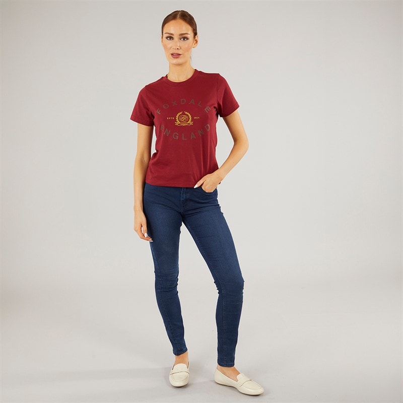 Foxdale Womens Bishop T-Shirt Burgandy - Image 3