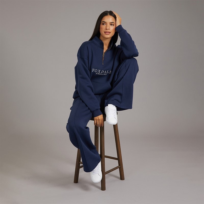 Foxdale Womens Aurebury Wide Leg Joggers Navy - Image 4