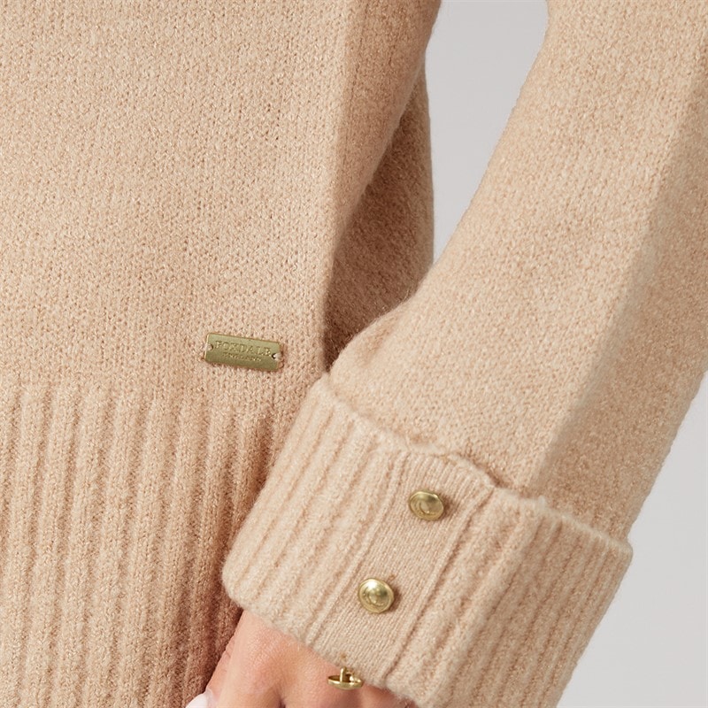Foxdale Womens Alderhurst Roll Neck Jumper Light Taupe - Image 3