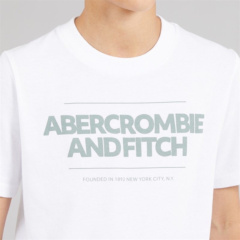 Abercrombie & Fitch Boys Cinder Block T-Shirt Bright White - Image 3