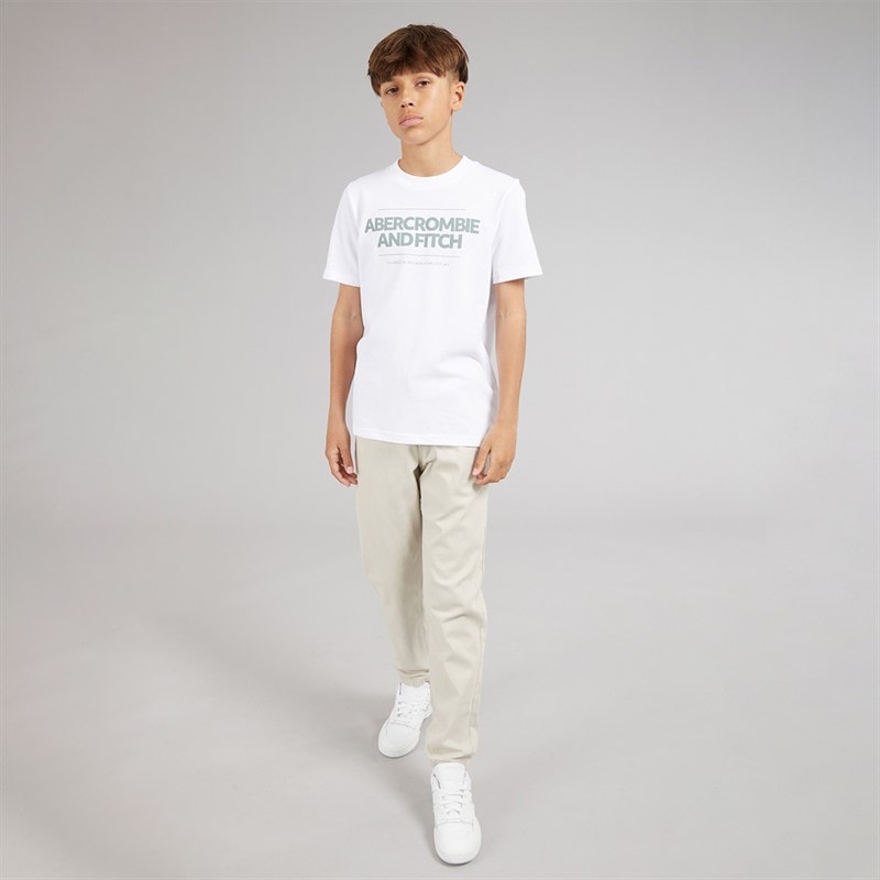 Abercrombie & Fitch Boys Cinder Block T-Shirt Bright White - Image 4