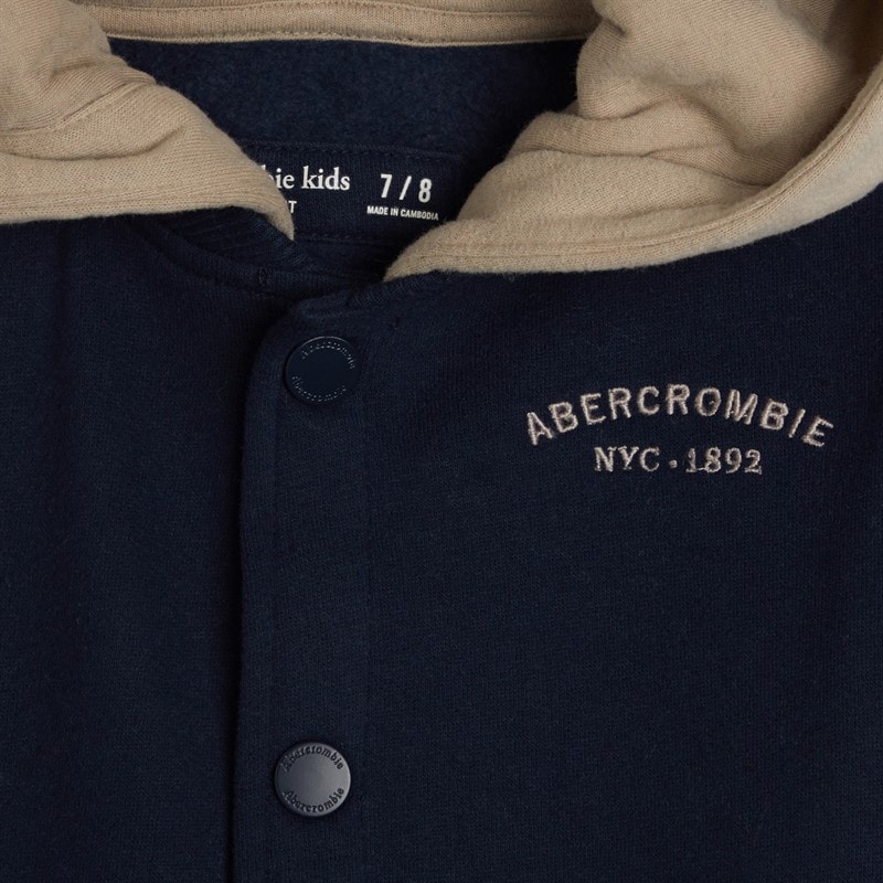 Abercrombie & Fitch Boys Essentials Hooded Bomber Jacket Navy Blazer - Image 2