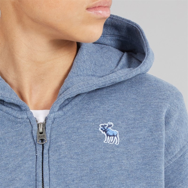 Abercrombie & Fitch Boys Essentials Full Zip Hoodie Vintage Indigo Heather Anf Vintage Indigo Heather - Image 5
