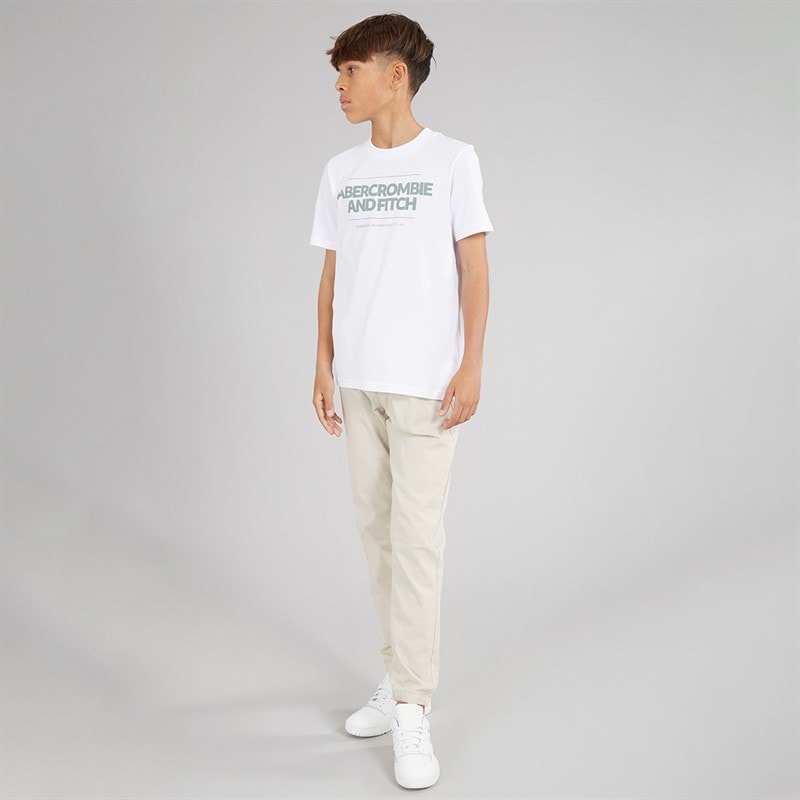 Abercrombie & Fitch Boys Cuffed Twill Trousers Pumice Stone - Image 4