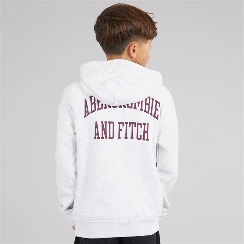 Abercrombie & Fitch Boys Hoodie Anf Light Grey Heather - Image 3