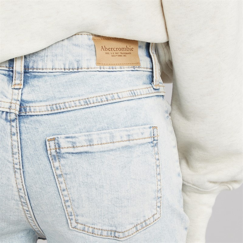 Abercrombie & Fitch Girls High Rise 90's Straight Leg Jeans Cumulus - Image 3