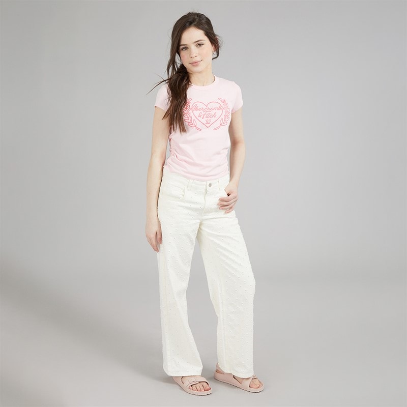 Abercrombie & Fitch Girls Laurel Heart T-Shirt Cradle Pink - Image 4