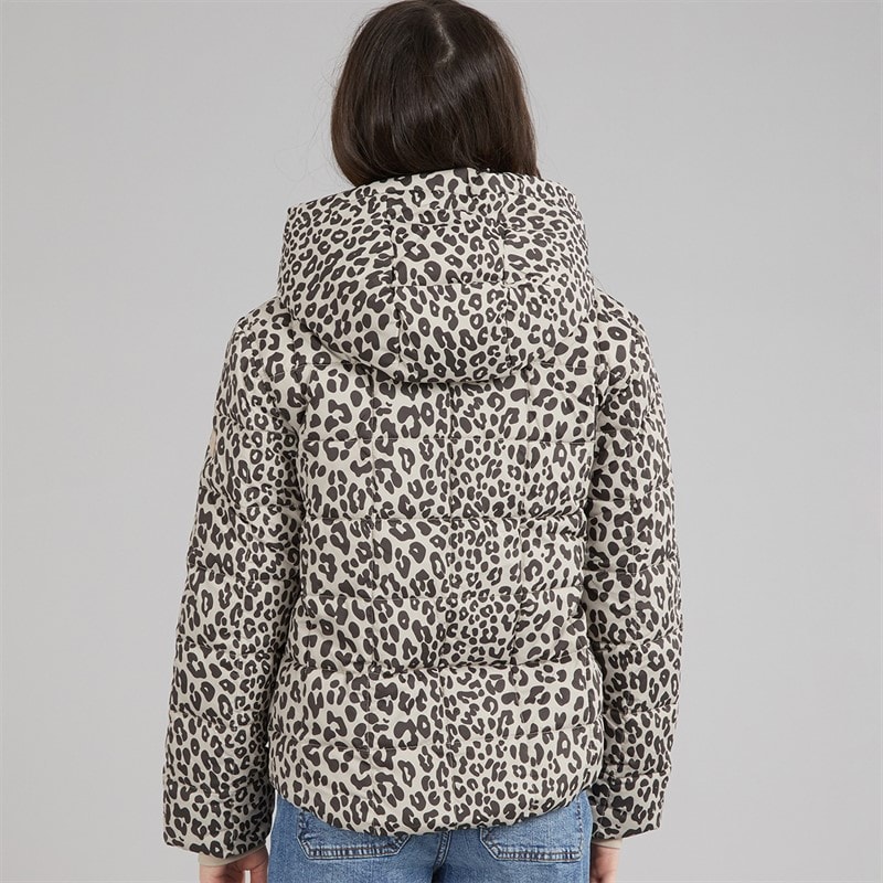 Abercrombie & Fitch Girls Midweight Puffer Jacket Anf Leopard - Image 2
