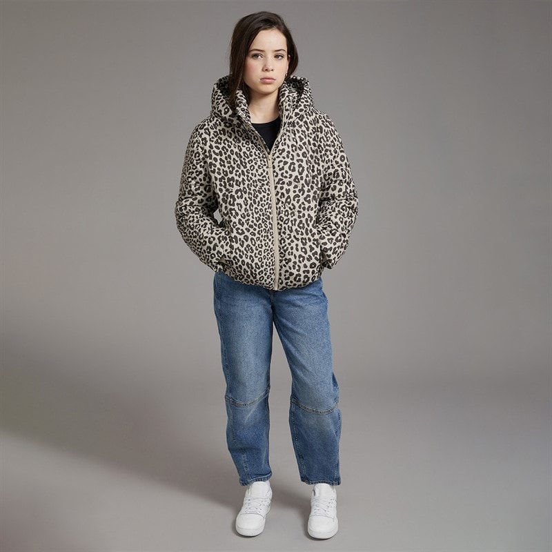 Abercrombie & Fitch Girls Midweight Puffer Jacket Anf Leopard - Image 4