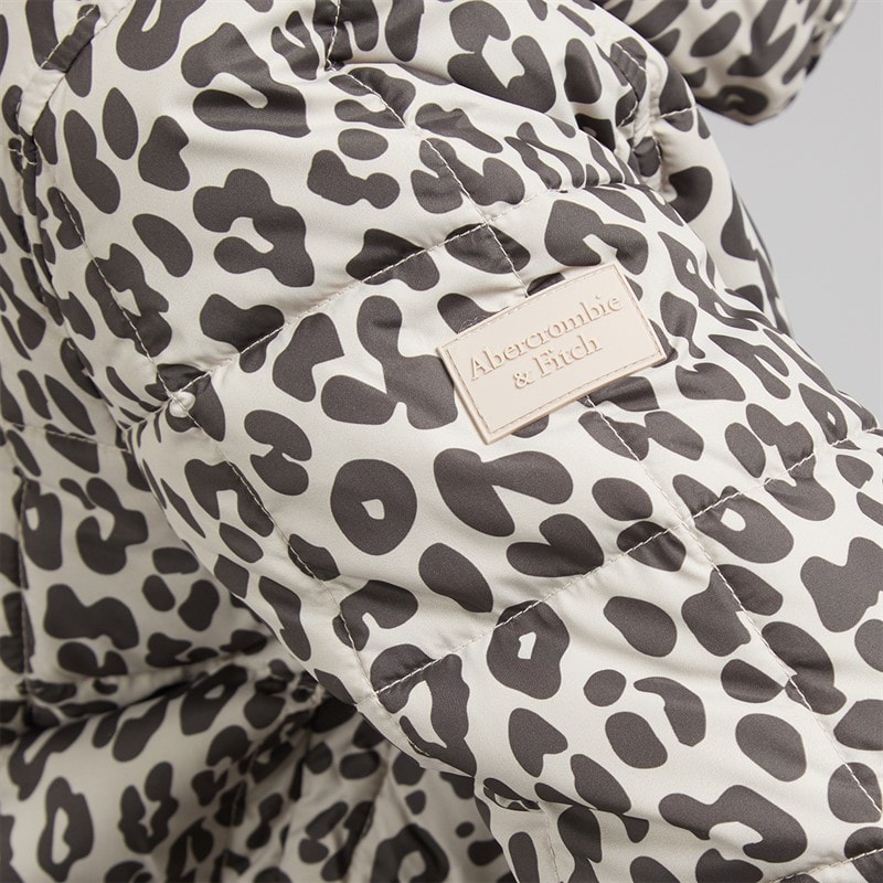 Abercrombie & Fitch Girls Midweight Puffer Jacket Anf Leopard - Image 5