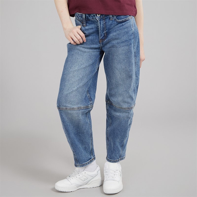 Abercrombie & Fitch Girls High Rise Balloon Jeans Cabin Blues