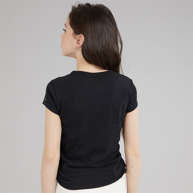 Abercrombie & Fitch Girls Pearl Bow Ruched T-Shirt Anf Anthracite - Image 2