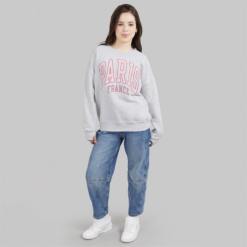 Abercrombie & Fitch Girls I Heart Paris Sweatshirt Anf Light Grey Heather - Image 3