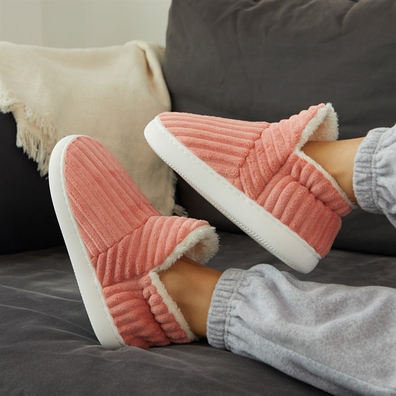 KRUSH Womens Cosy Puffi Slippers Pink - Image 5
