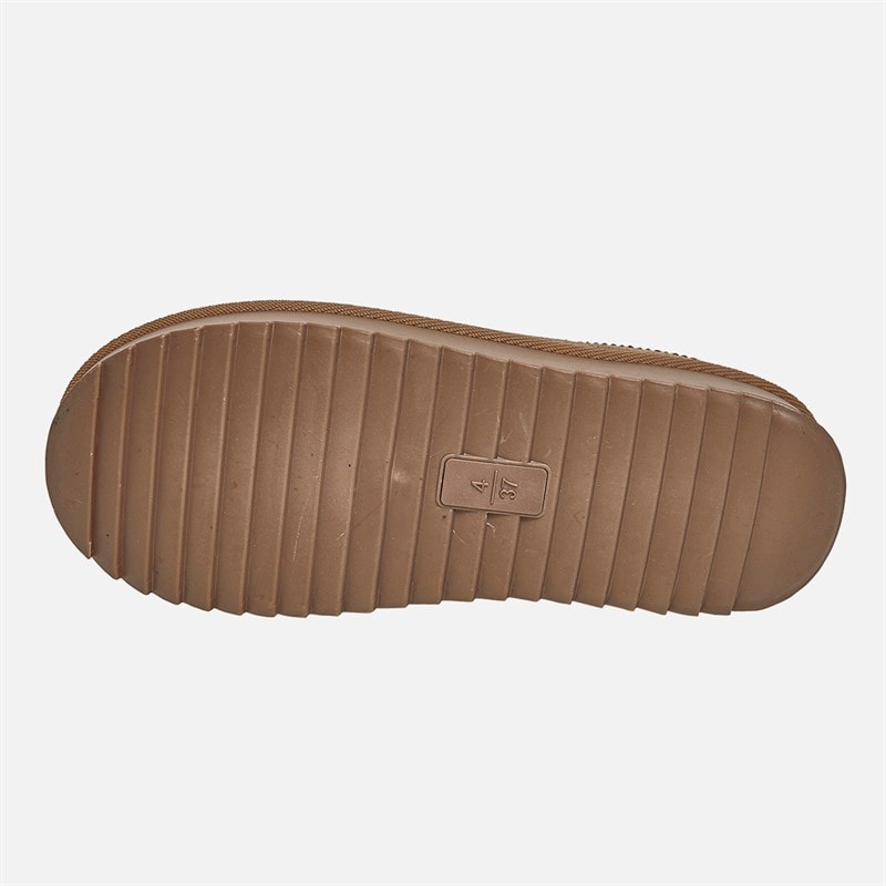 KRUSH Womens Aztec Mule Slippers Khaki - Image 3