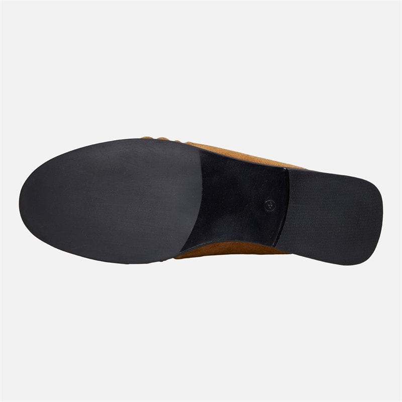KRUSH Womens Leather Loafer Mules Tan - Image 3