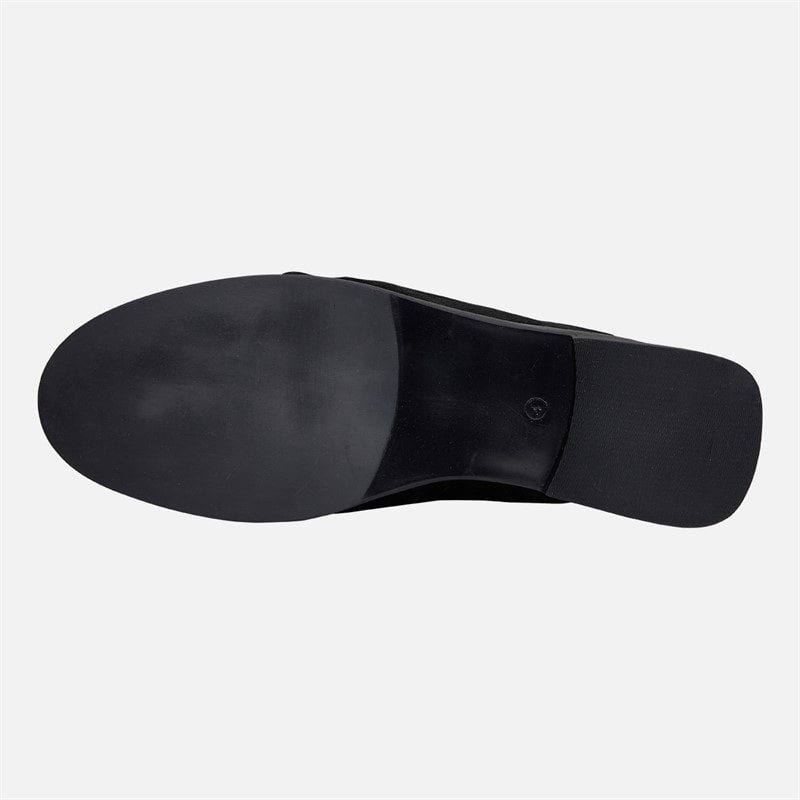 KRUSH Womens Leather Loafer Mules Black - Image 3