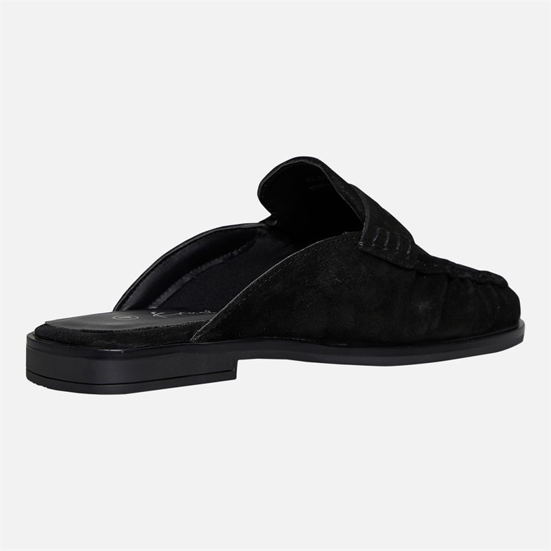 KRUSH Womens Leather Loafer Mules Black - Image 5