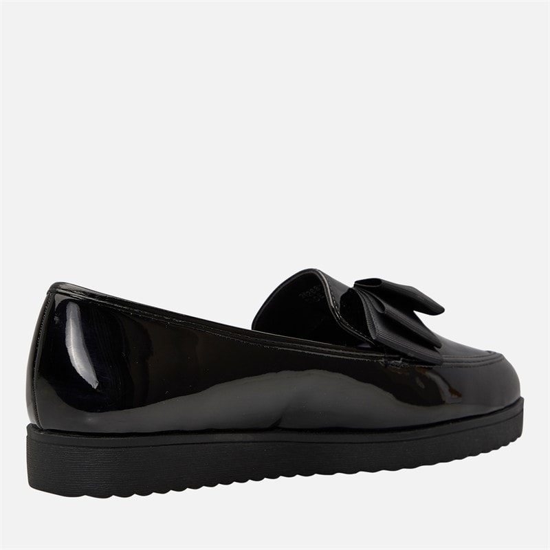 KRUSH Womens Patent Loafers Black Patent Pu - Image 4