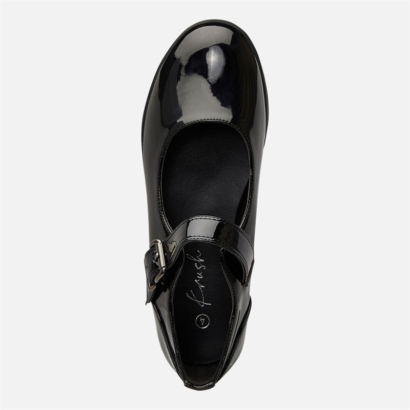KRUSH Womens Patent Mary Jane Shoes Black Patent Pu - Image 4