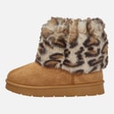 KRUSH Girls Fur Top Ankle Boots Chestnut