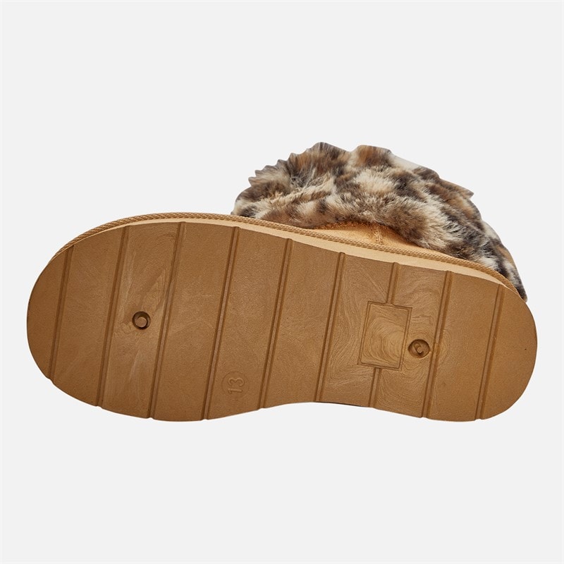 KRUSH Girls Fur Top Ankle Boots Chestnut - Image 2
