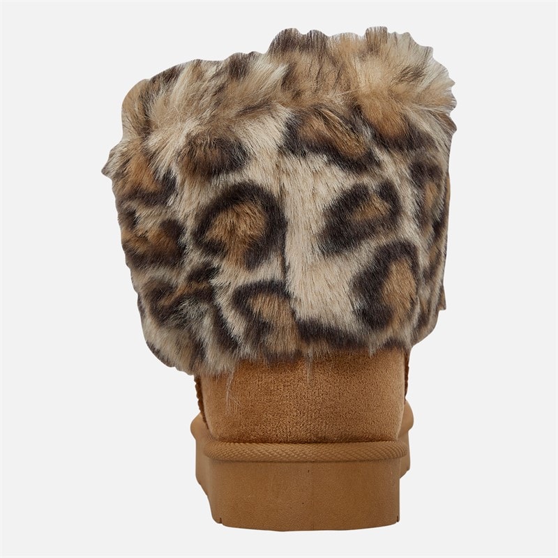 KRUSH Girls Fur Top Ankle Boots Chestnut - Image 3