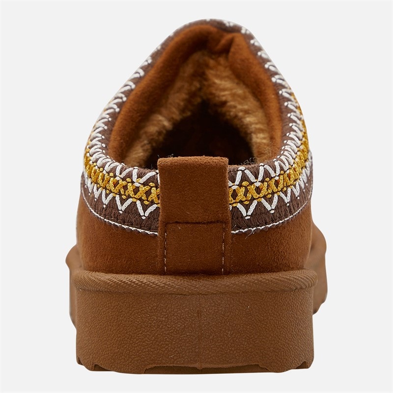KRUSH Womens Aztec Mule Slippers Chestnut - Image 3