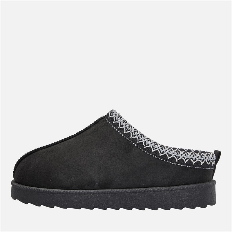 KRUSH Womens Aztec Mule Slippers Black