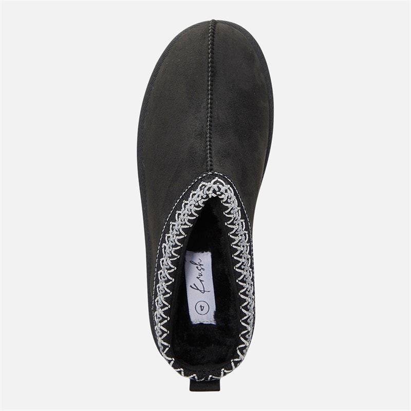 KRUSH Womens Aztec Mule Slippers Black - Image 4