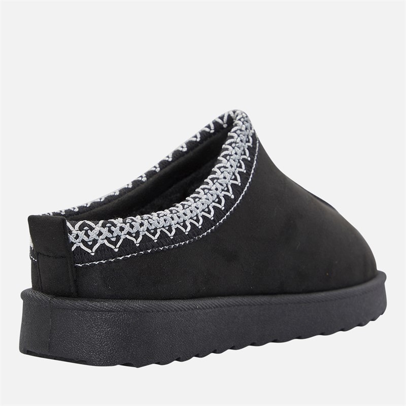 KRUSH Womens Aztec Mule Slippers Black - Image 5