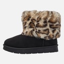 KRUSH Girls Fur Top Ankle Boots Black