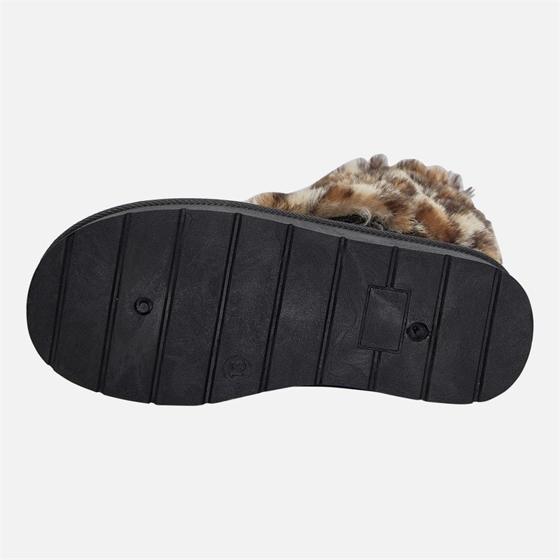 KRUSH Girls Fur Top Ankle Boots Black - Image 2
