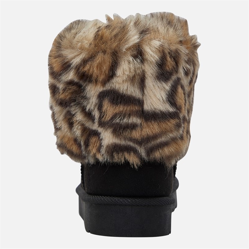 KRUSH Girls Fur Top Ankle Boots Black - Image 3