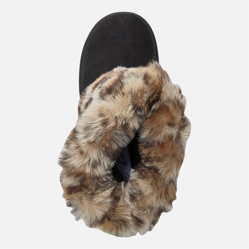 KRUSH Girls Fur Top Ankle Boots Black - Image 4