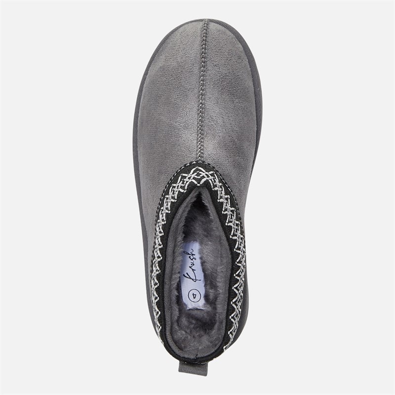 KRUSH Womens Aztec Mule Slippers Charcoal - Image 4