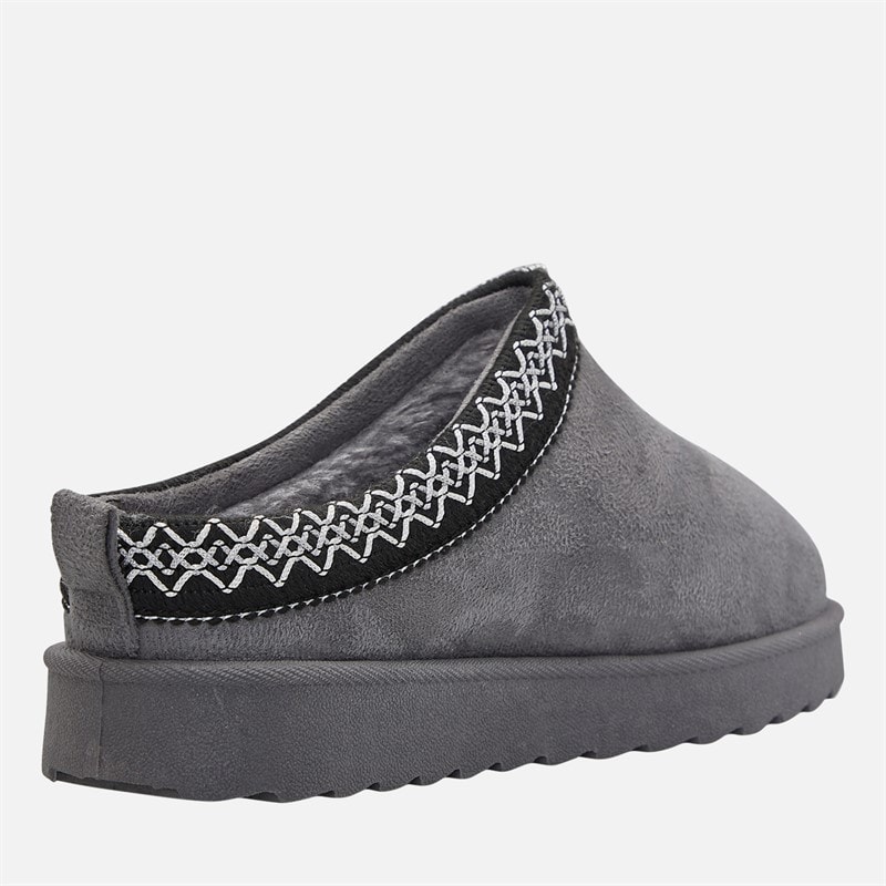 KRUSH Womens Aztec Mule Slippers Charcoal - Image 5